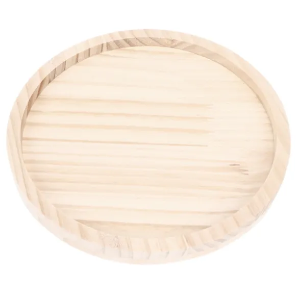 Naturlig Bambus Clip-On Bakke 25cm Rund Sofa Armlænsbord til Snacks Kaffe Te Fjernbetjening