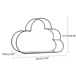 Nordisk Jern Skyform Dekorativ Hylde Pottet Ornament Opbevaringsholder Rack Hylder Vægdekoration