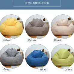 Ny ekstra stor sækkestol Sofa Cover indendørs La Lounger til voksne børn Kampagnepris Gul Yellow