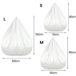 Ny Inderforing Til Bønnepose Stol Coer Stor Nem Rengøring Sofa Sæde coolwhite 100x120cm