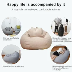 Nya Ekstra Store Sækkestole Betræk Indendørs Lazy Loungers Til Voksne Børn Kampagnepris (FMY)BY Grøn 80 * 90cm