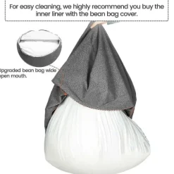 Nyt indre foder til Bean Bag Chair Coer Stor Let at rengøre Soffsits coolwhite 100x120cm