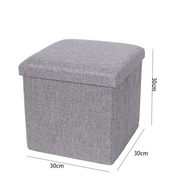 Opbevaringsboks Opbevaringsskammel GRÅ 30*30*30 CM Grey 30*30*30 cm