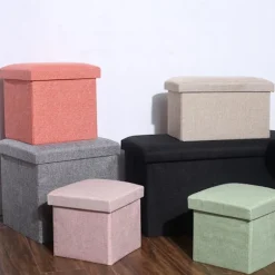 Opbevaringsboks Opbevaringsskammel GRÅ 30*30*30 CM Grey 30*30*30 cm
