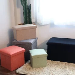 Opbevaringsboks Opbevaringsskammel GRÅ 30*30*30 CM Grey 30*30*30 cm