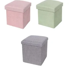 Opbevaringsboks Opbevaringsskammel GRÅ 30*30*30 CM Grey 30*30*30 cm