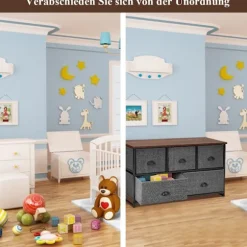 Opbevaringsenhed med 5 skuffer Vandret kubeopbevaringskiste 100 x 30 x 53,5 cm