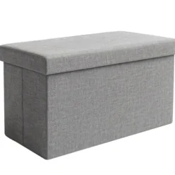 Opbevaringspuf grå 54 l sammenklappelig 60x30x30 cm vandafvisende