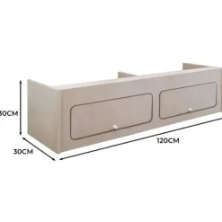 Opbevaringsskab - MDF - 120 cm x 30 cm x 30 cm - 2 døre - Soft Close - Sikker kastanj