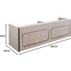 Opbevaringsskab - MDF - 120cm x 35cm x 35cm - 2 Døre - Bløde Hængsler Brun svart