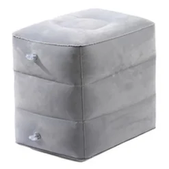 Oppustelig flyvemaskine fodstøtte, justerbar højde, holdbar, blød, generel anvendelse, foldbar, bærbar light grey