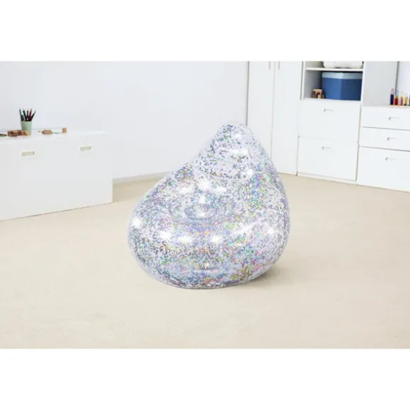 Oppustelig glitrende lænestol 72x72x64 cm til børn, max 70 kg