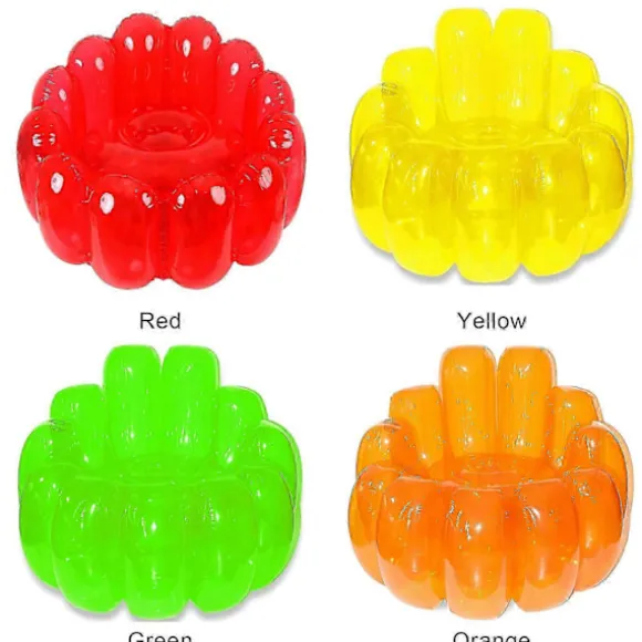 Oppustelig Jelly Stol - Bærbar Oppustelig Sofa til Indendørs og Udendørs Brug, Oppustelig Sofastol, Luftsofa til Have og Terrasse Red