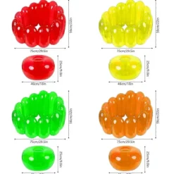 Oppustelig Jelly Stol - Bærbar Oppustelig Sofa til Indendørs og Udendørs Brug, Oppustelig Sofastol, Luftsofa til Have og Terrasse Red