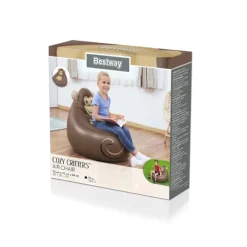 Oppustelig lænestol formet som abe til børn 72x72x64 cm max 70 kg