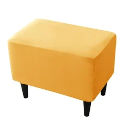 Ottoman Betræk Rektangulære Puf Betræk, Ensfarvet Tyk Velour, ZQKLA