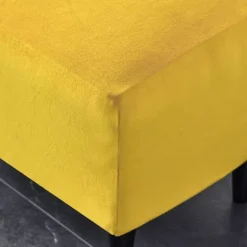 Ottoman Betræk Rektangulære Puf Betræk, Ensfarvet Tyk Velour, ZQKLA