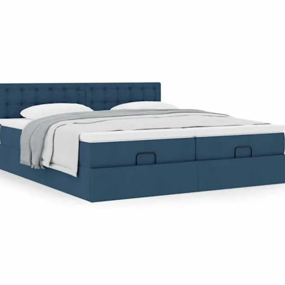 Ottoman sengestel - Eksklusivt hjem - Blå - 160x200 cm - Hydraulisk opbevaring Blå