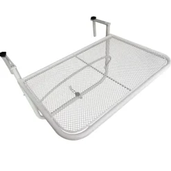 Outsolny Altan Hængebord Havebord Højdejusterbar Firkantet Terrasse Metal Hvid L60 X B56,5 X H45 Cm
