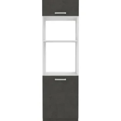 Ovn søjleskab med 2 hængslede døre - Grå - L 60 x D 57 x H 210 cm - LASSEN Grå