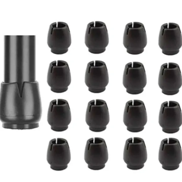 16-Pack Møbelfødder / Silikone Stolefødder - Gulvbeskytter Black one size