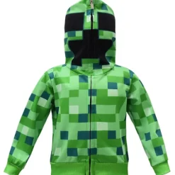 2-pak børnekostumer Minecraft til børn, langærmet trøje med hætte og bukser-FA- 120cm