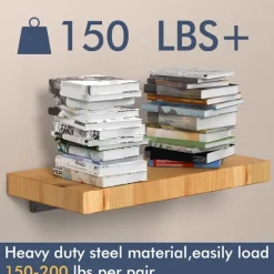 6-pak Flydende Hyldeknægte, 6 Tommer Kraftige Industrielle Hyldeknægte, Sorte Metal L-knægte til Hyldestøtte D 15cm 6pcs