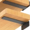 6-pak Flydende Hyldeknægte, 15 cm Kraftige Industrielle Hyldeknægte, Sorte Metal L-knægte til Hyldestøtte D-FX-