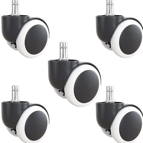 5-pak Hjul til Kontorstol - 11 mm Sort Black Svart
