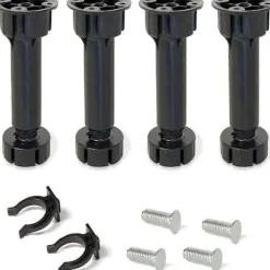 4-pak sorte kabinetnivelleringsben, justerbare møbelben, justeres fra 9,8 cm til 13 cm, til møbler, skabe osv.