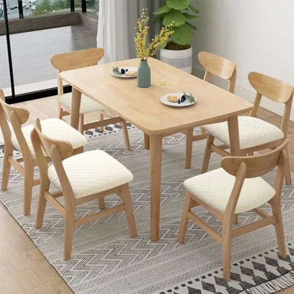 6-pak Stretch Jacquard Stolebetræk, Aftagelige og Vaskbare -FA-
