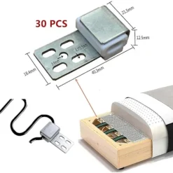 Pakke med 30 Metal Sofa Fjederclips, Fjederclips til Møbler med 5 Huller, Reservedele til Polstrede Møbler, Udskiftningsdele til Sofa