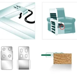Pakke med 30 Metal Sofa Fjederclips, Fjederclips til Møbler med 5 Huller, Reservedele til Polstrede Møbler, Udskiftningsdele til Sofa