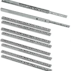 Pakke med 5 par (10 styk) Glideskinner/kuglelejeskinner Udtræksdel 17 mm X 278 mm kompatibel med skuffe, galvaniseret