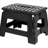 Pakke med 1, Sort（35*25*22cm）- Hjemme Foldbar Børneskammel - Letvægts Plastik Foldbar Skammel til Køkken, Badeværelse og Stue