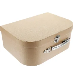 Papir gaveæske multifunktionel smykke gaveopbevaring kuffert bryllup gaveæske (25.50X19.00X10.00CM, lysebrun)