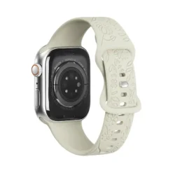 Passer til iwatchS9 876SE Apple Watch armbånd præget lille rose silikone solsikke - abrikos Sunflower - apricot 38/40/41mm