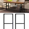 Pcs H-formede metal spisebord bordben, 28 tommer, Heavy Duty Industrial Style, med justeringspuder, mat sort KLB