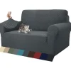 3-personers mørkegrå super strækbar jacquard sofaovertræk, anti