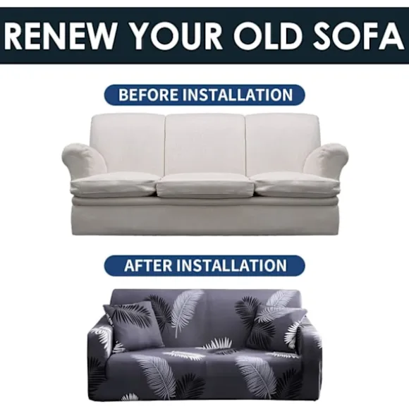 3-personers sofaovertræk med armlæn strækbart sofaovertræk elastisk sofa