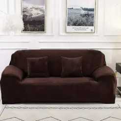 1-personers sofaovertræk (pude ikke inkluderet) ensfarvet velour