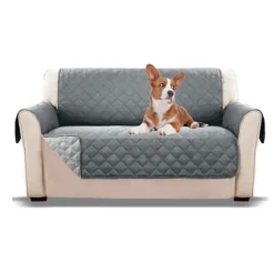 Pet Sofa 1/2/3 Personers Betræk Quiltet Overtræk Vaskbart Betræk Sofa Beskytter 3 Seater Grey