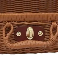 Picnickurv, Vævet Kurveflet Vintage Kuffert Vævet Opbevaringskurv Rattan Opbevaringskasse Picnic Væv L