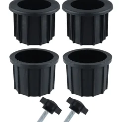 Pieces Balkon Parasol Tilbehør, 4 Hulringe til Parasol og 2 Håndskrueknapper, Parasolholder Tilbehør til Terrassebord Balkon Terrasser (Sort)