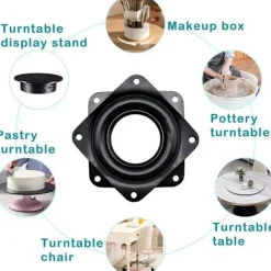 Pieces Lazy Susan Drejeskive Metal Drejeplade 360 Graders Roterende Stativ, Kugleleje Drejeplader til Bord Stol TV Sofa Stol..DEBUNS