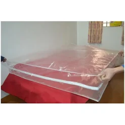 Plastik madrasbetræk med praktisk lynlås, vandtæt og rivefast opbevaringspose til flytning, opbevaring og transport (150x200x25cm) KLB{ad}