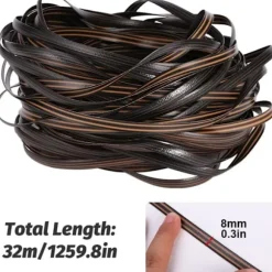 Plastik Rattan - 32m - Rattan Reparationsmateriale - Høj Styrke - Reparationssæt til Havestole - Rattan Møbelreparation - Brun_xx
