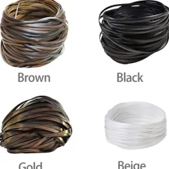 Plastik Rattan - 32m - Rattan Reparationsmateriale - Høj Styrke - Reparationssæt til Havestole - Rattan Møbelreparation - Brun_xx