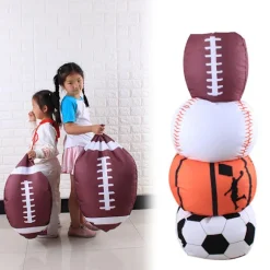 Plush Legetøjsbold Opbevaringspose Fodbold Basketball Baseball Rugby
