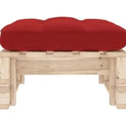 Pouf palet - Maison Exclusive - Imprægneret fyr - Rød pude - 60 x 60 x 25 cm Röd